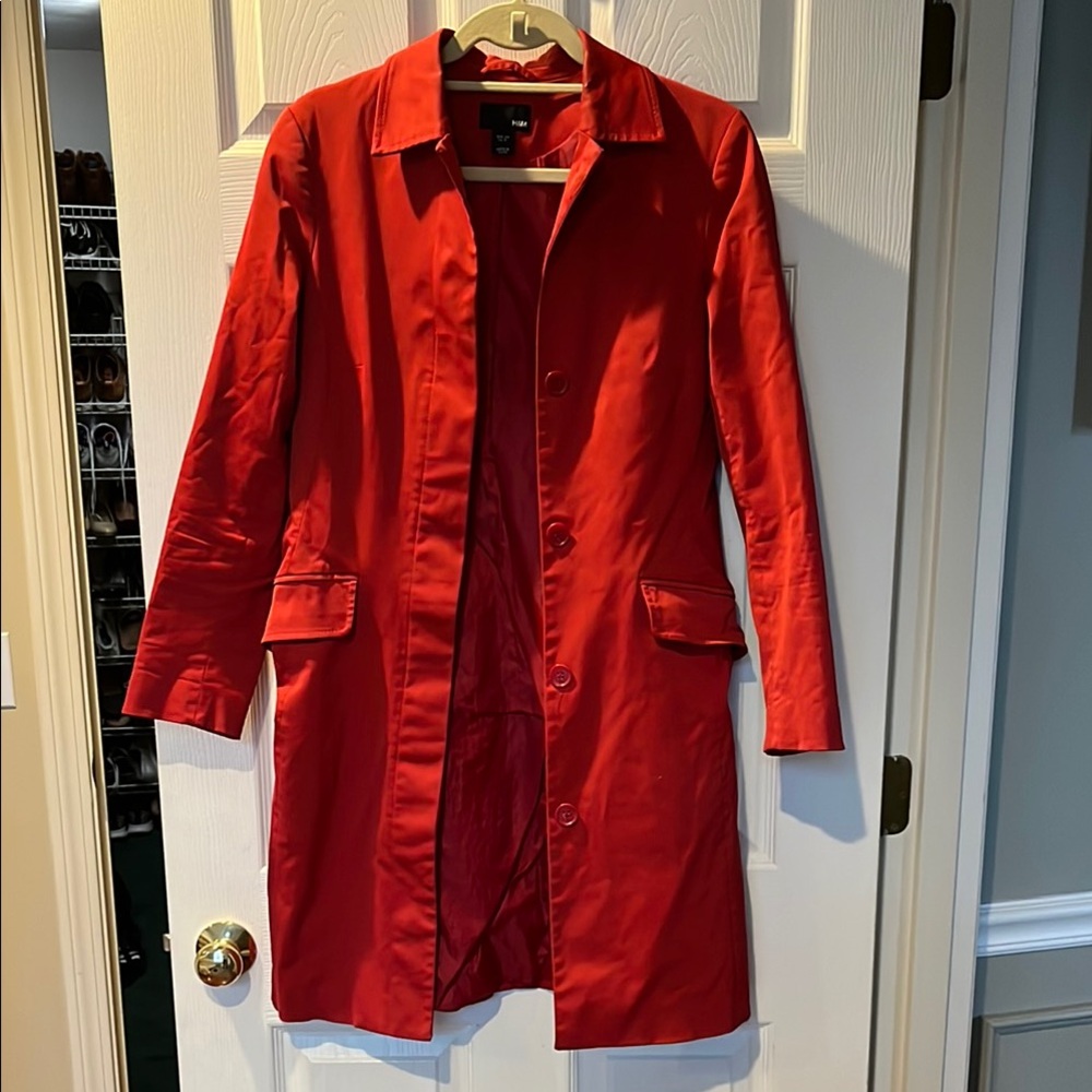 H&M Red Trench Coat